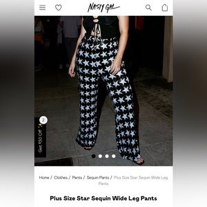 Nasty Gal Plus Size Sequins Star Pants